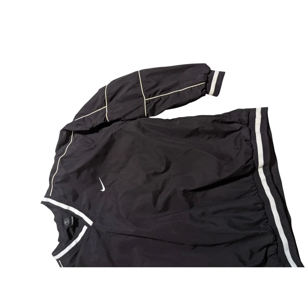 Vintage NIKE Windbreaker Pullover Men's XXL Black Nylon Pockets Lightweight Logo
